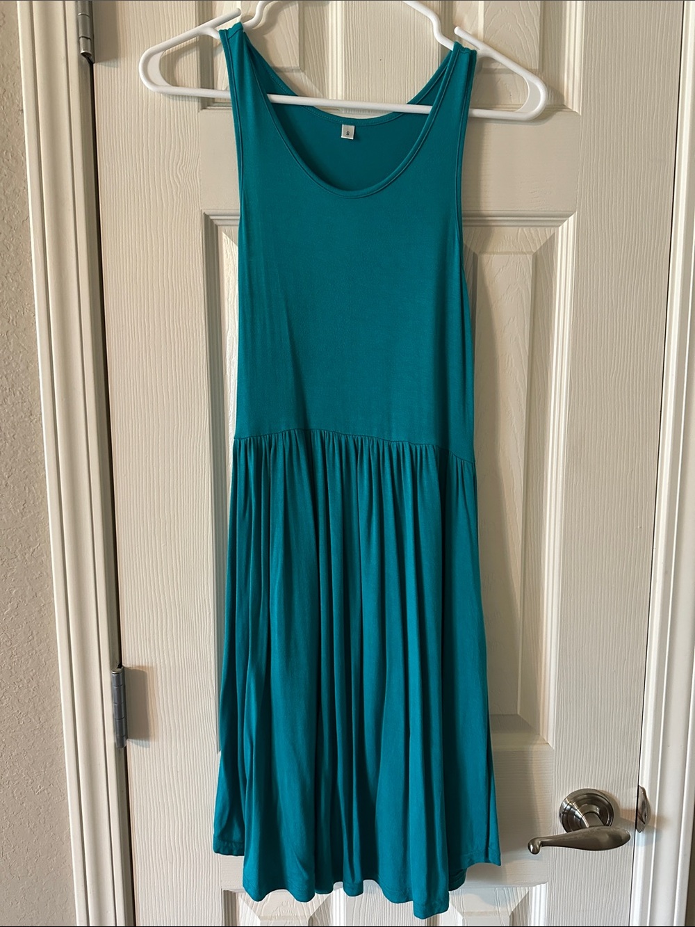 Sleeveless Teal Midi Swing Dress - Brand Not Visible